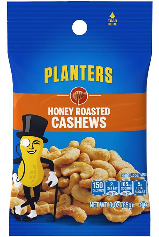 Order Planters - Honey Roasted Cashews food online from Extra Mile 3062 store, Vallejo on bringmethat.com