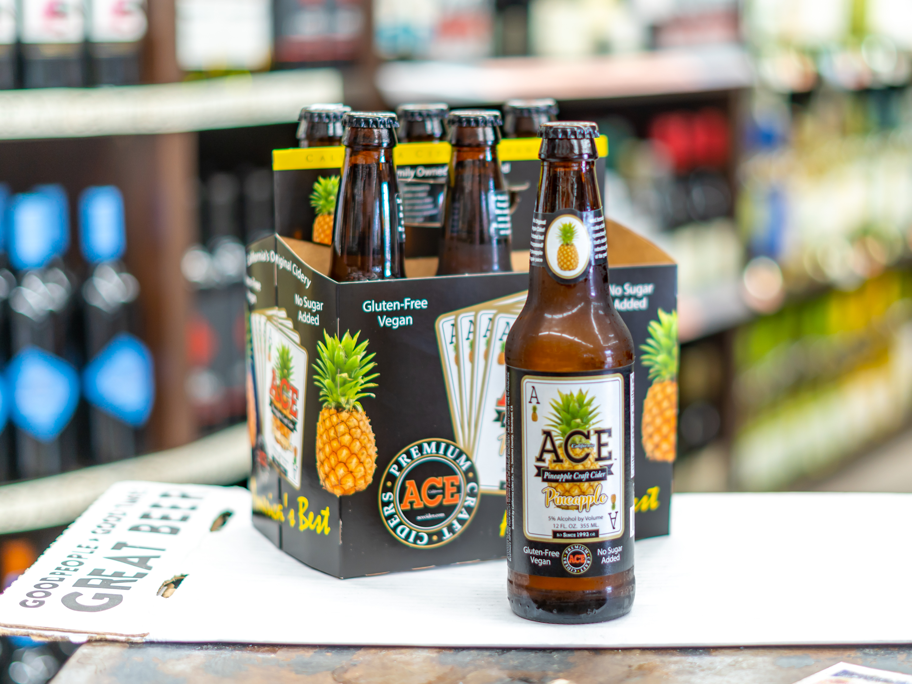 Order 6 Pack Ace Pineapple Craft Cider food online from 5 Star Market and Liquor store, La Mesa on bringmethat.com