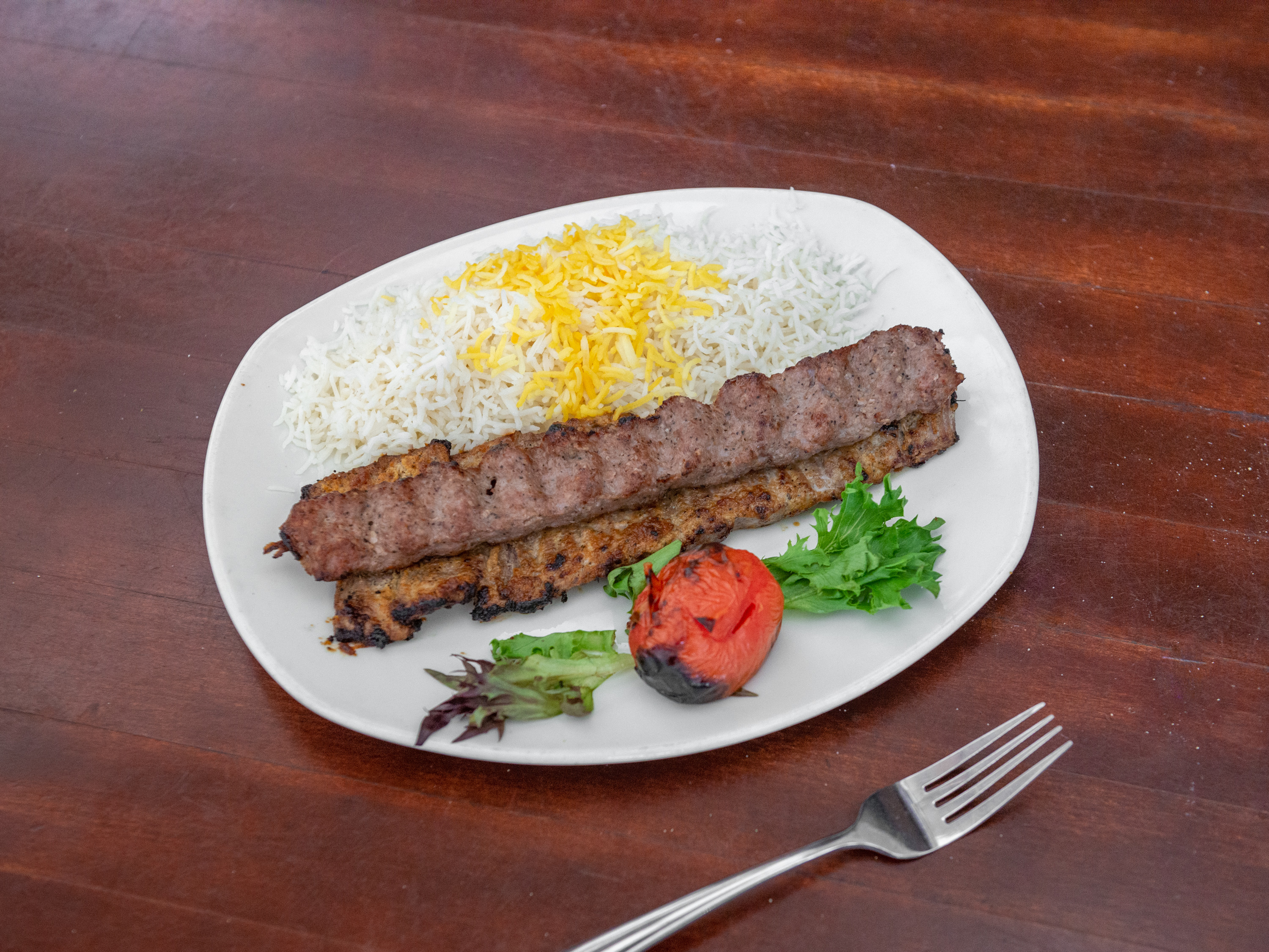 Order Soltani Kabob Dinner food online from Sufis: A Taste Of Persia store, Atlanta on bringmethat.com