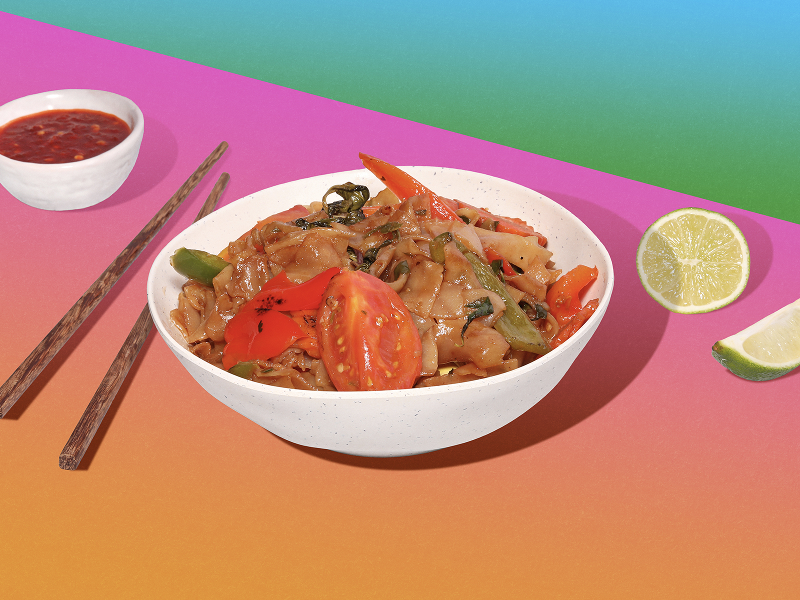 Order Vegan Drunken Noodles food online from Nice Rice Vegan Thai store, Woodland Hills on bringmethat.com