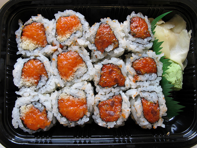 Order Spicy Roll with 6 Pieces Yellowtail food online from Asia Nine Bar and Lounge store, Washington on bringmethat.com