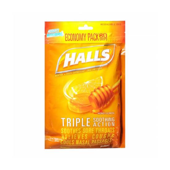Order Halls Cough Drops 25 count food online from Pink Dot Logan Heights store, San Diego on bringmethat.com
