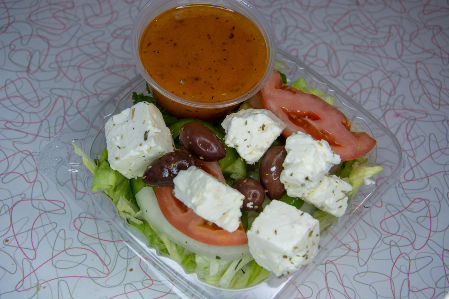 Order Side Greek Salad food online from Bill's Place store, La Grange Park on bringmethat.com