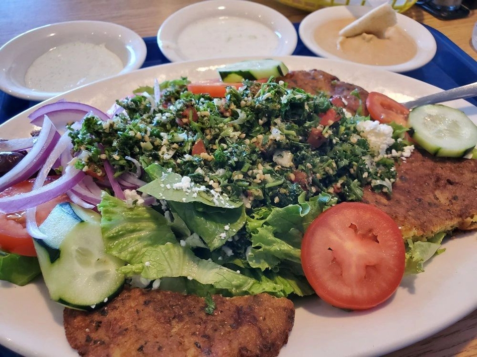 Order Make Own Falafel Salad food online from Tinos Greek Cafe store, Austin on bringmethat.com