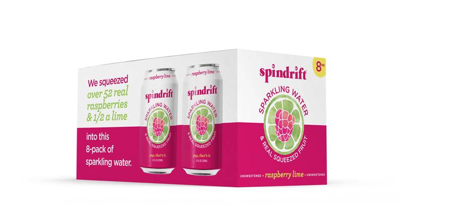 Order Spindrift Sparkling Water 8 Pack, Raspberry Lime, 12 OZ Cans food online from Cvs store, FARGO on bringmethat.com