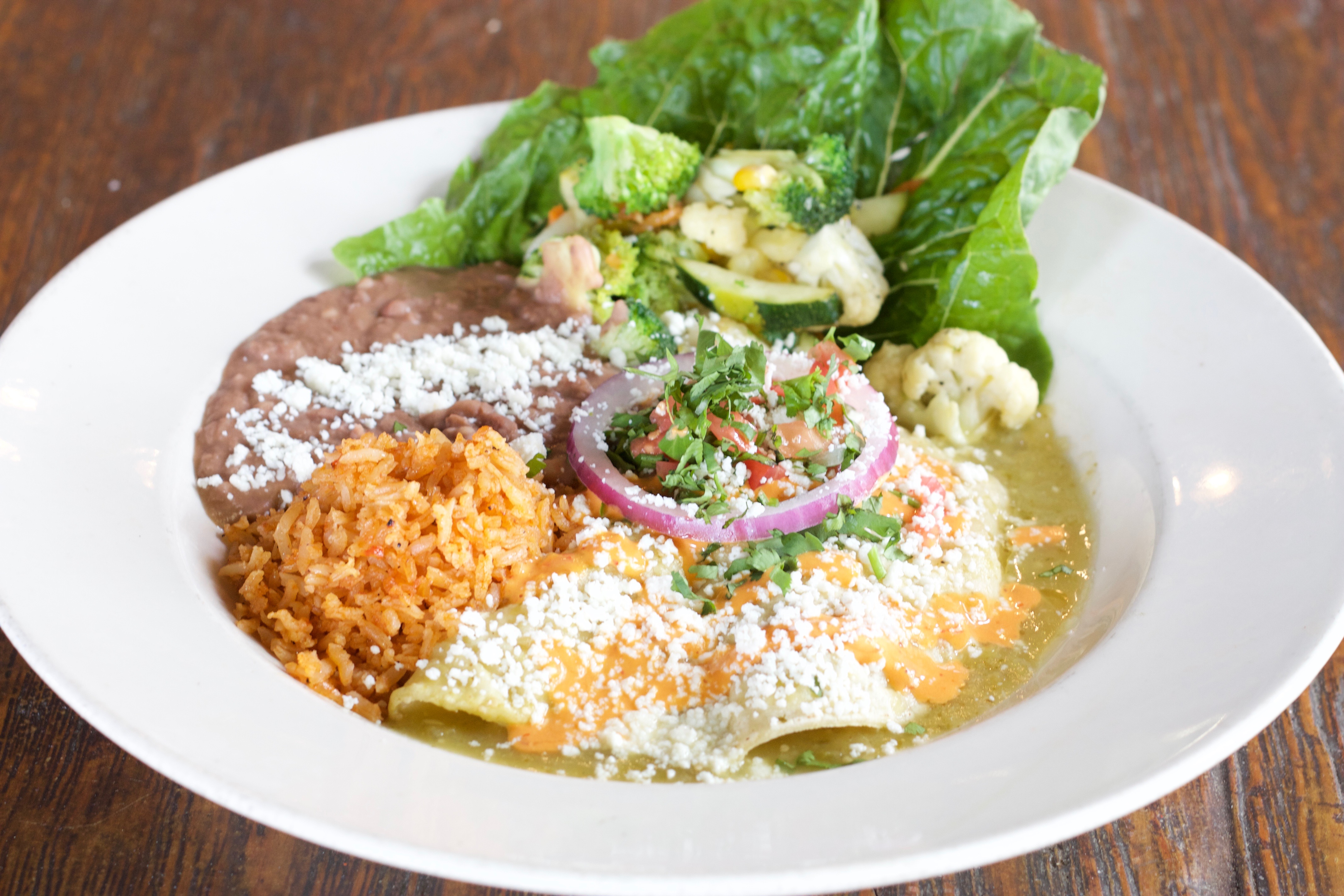 Order SMOKED CHICKEN ENCHILADA  food online from Los Sombreros Mexican Restaurant store, Scottsdale on bringmethat.com