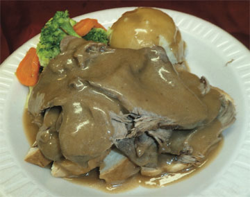 Order Hot Roast Beef Platter with Mixed Veggies food online from Tharsy Grill store, Baltimore on bringmethat.com