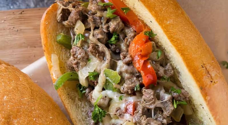 Order Philly Cheese Steak food online from On Tap Sports Cafe store, Fultondale on bringmethat.com