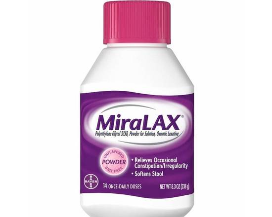 Order MiraLax Unflavored Powder 8.3 oz food online from McLean Ave Pharmacy store, Yonkers on bringmethat.com