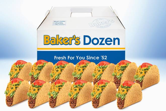 Order Baker's Dozen Tacos food online from Baker Drive-Thru store, Loma Linda on bringmethat.com