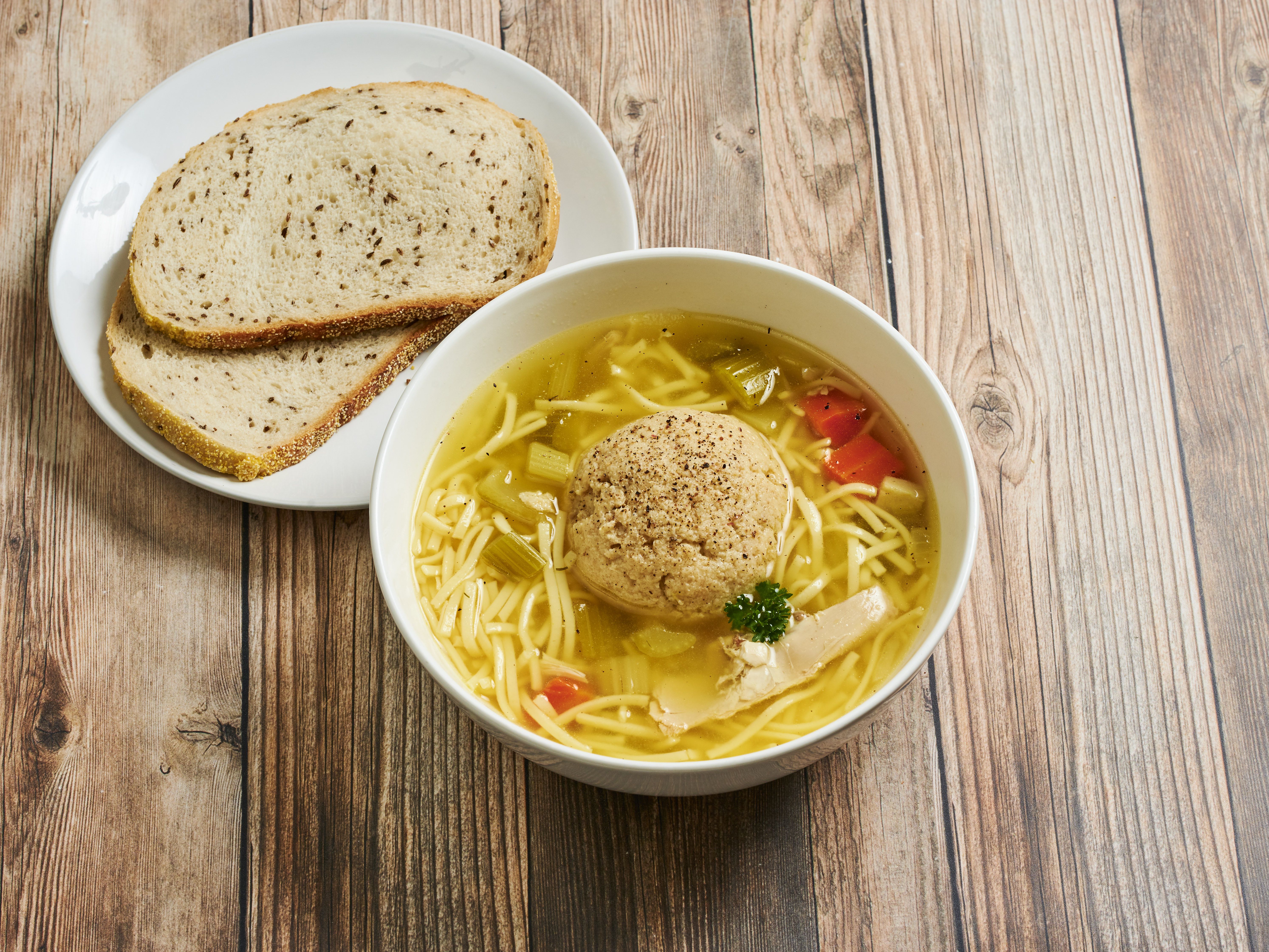 Order Chicken Noodle Soup with Matzo Ball  food online from Weiler's deli store, Canoga Park on bringmethat.com