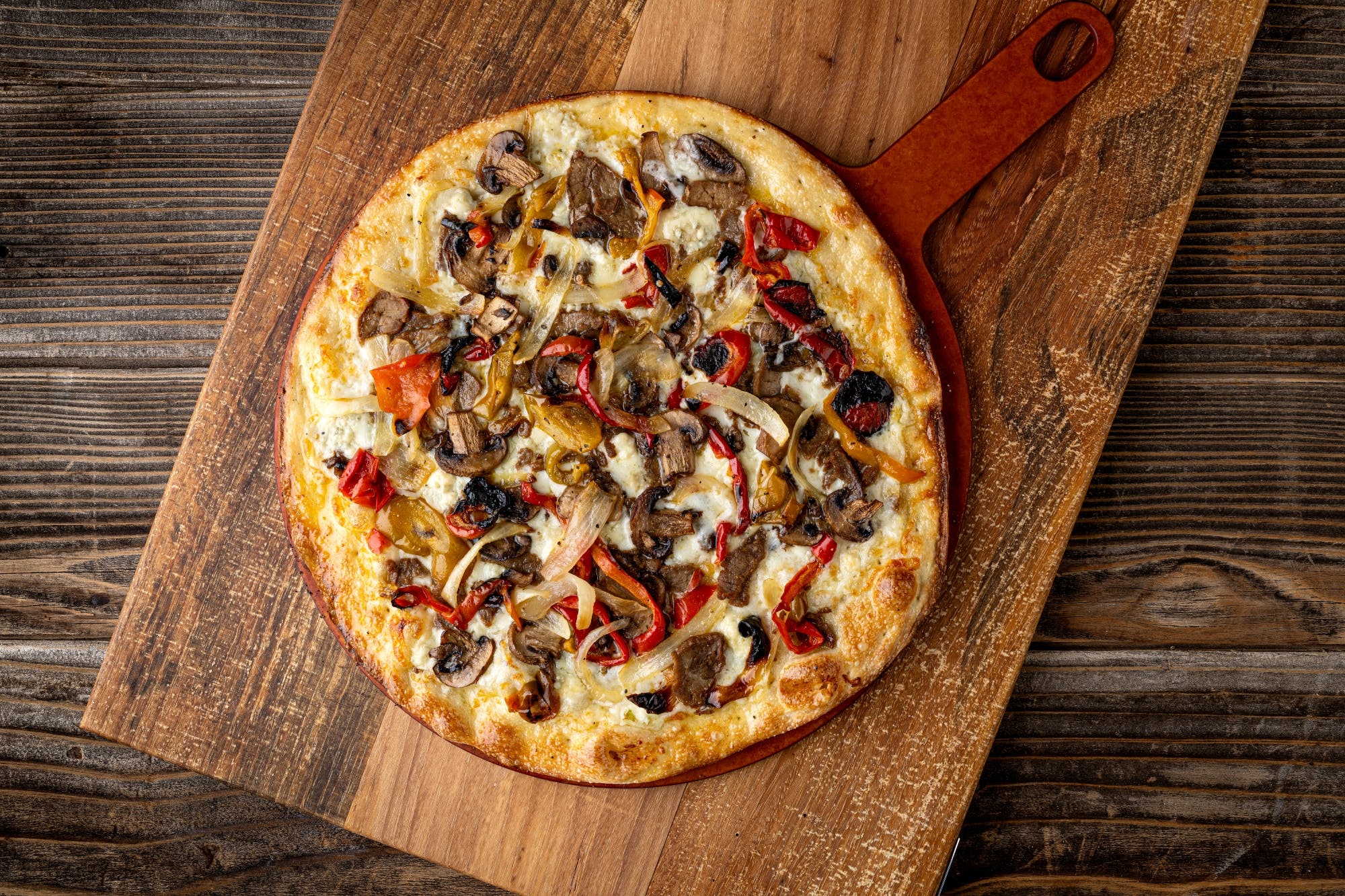 Order Steak & Blue Pizza - 11'' food online from Fired Pie store, Phoenix on bringmethat.com