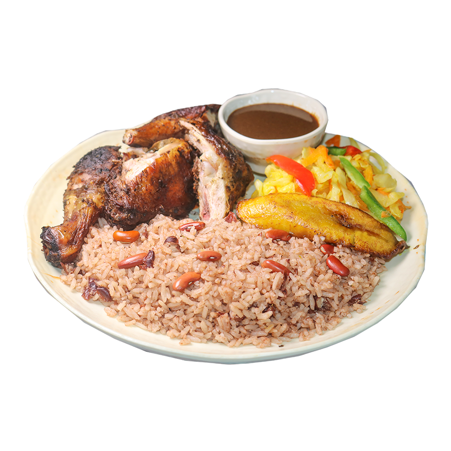 Order Jerk Chicken Lunch Special food online from 14 Parish Caribbean Kitchen store, Hackensack on bringmethat.com