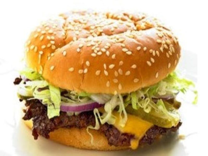 Order Cheese Burger - Burger food online from Pizza World store, North Las Vegas on bringmethat.com