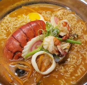 Order Spicy Seafood Ramen food online from Kanbu Sushi Downtown store, Ann Arbor on bringmethat.com