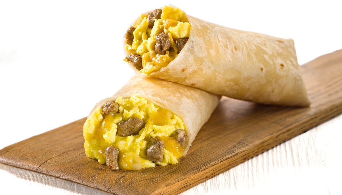 Order Sandwiches & Wraps|Sausage, Egg & Cheese Burrito food online from The Coffee Bean & Tea Leaf store, Chandler on bringmethat.com