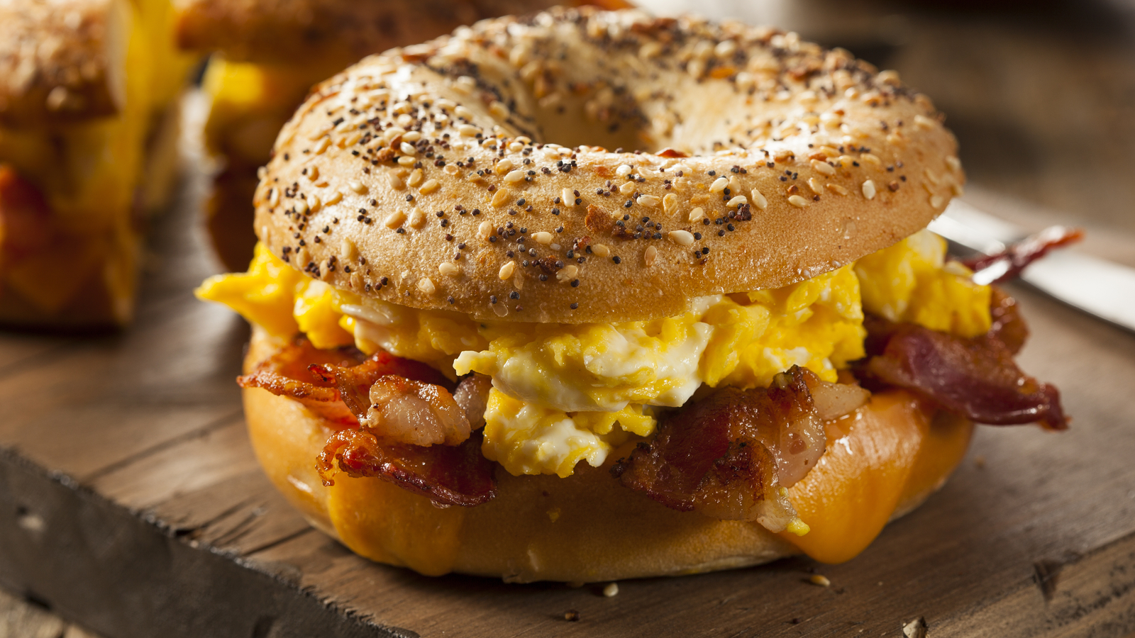 Order The Bacon, Egg, and Cheese Bagel Sandwich food online from Breakfast Spot store, Armonk on bringmethat.com