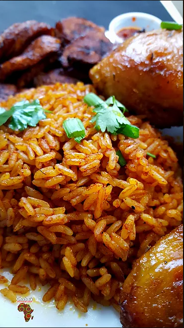 Order Jollof Rice food online from Chobas African Kitchen & Bakery store, Waldorf on bringmethat.com