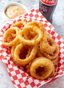 Order Onion Rings (600 cal) food online from Leo Coney Island store, Shelby Charter Township on bringmethat.com