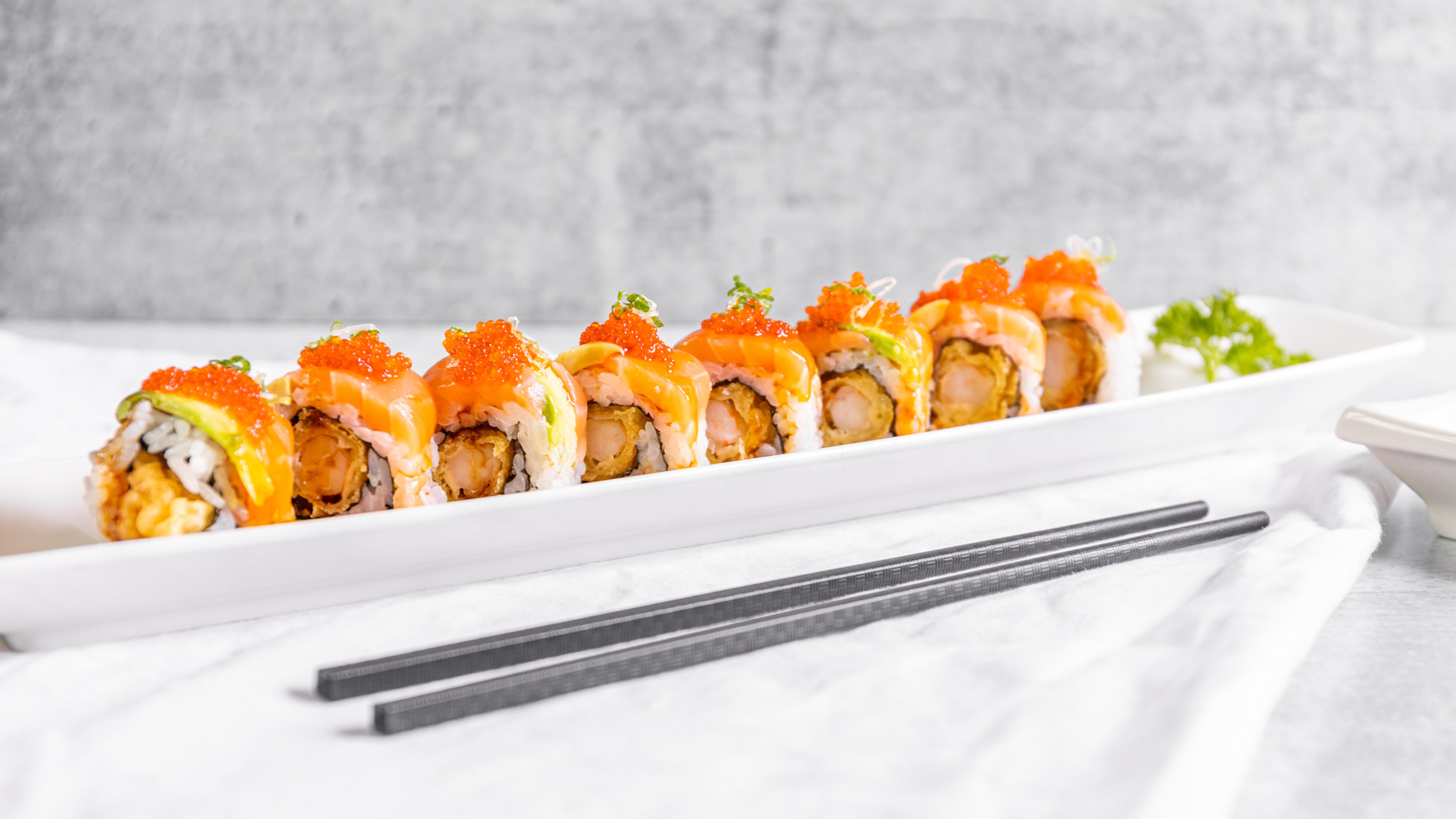 Order Tiger Special Roll food online from Oki Sushi store, San Francisco on bringmethat.com