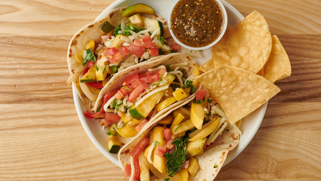 Order GRILLED VEGETABLES TACOS food online from Burrito Beach store, Chicago on bringmethat.com