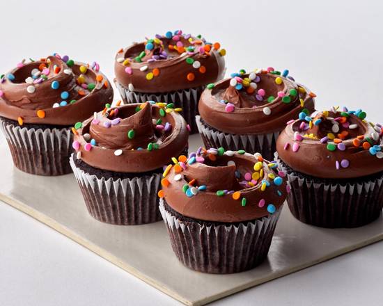 Order Six Choc/Choc Cupcakes to go food online from Magnolia Bakery Bleecker Street store, New York on bringmethat.com