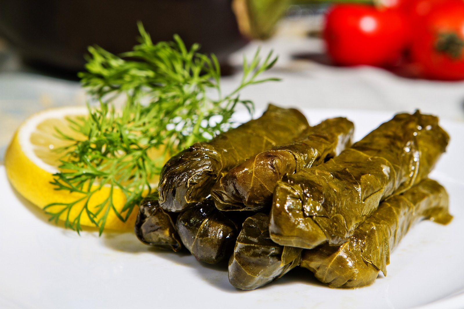 Order 21. Stuffed Vine Leaves (Dolmades) Plate food online from Cafe Aladdin store, Fargo on bringmethat.com