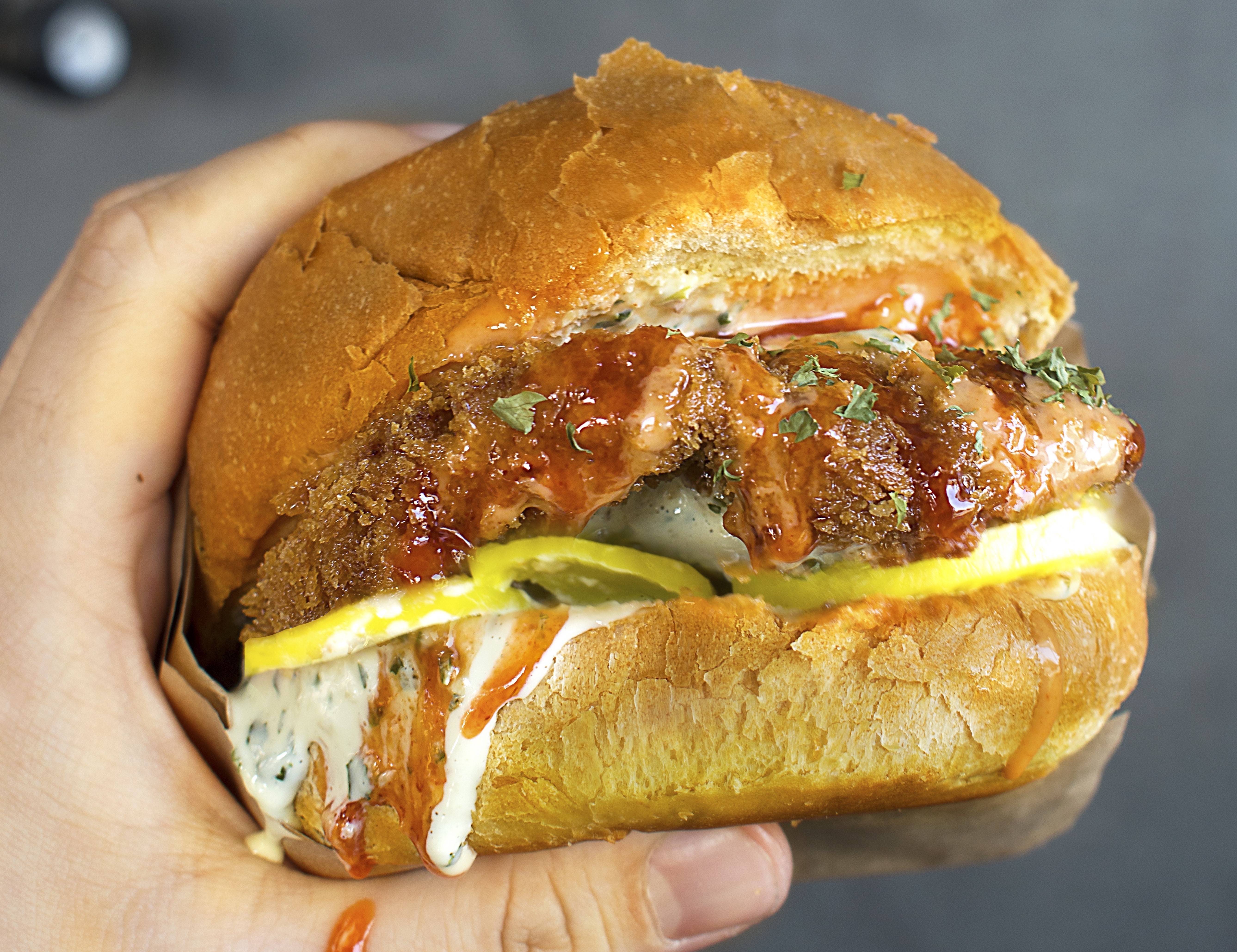 Order Crispy Chicken Burger food online from KoJa Kitchen store, San Jose on bringmethat.com