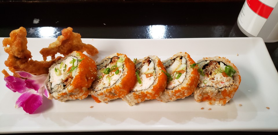 Order Softshell crab roll food online from O Sumo Sushi store, Sherman Oaks on bringmethat.com