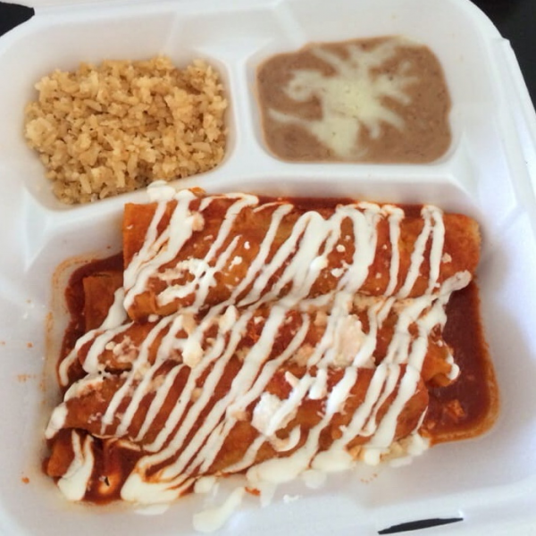 Order 2.  Enchiladas Rojas food online from Su Tierra store, Los Angeles on bringmethat.com