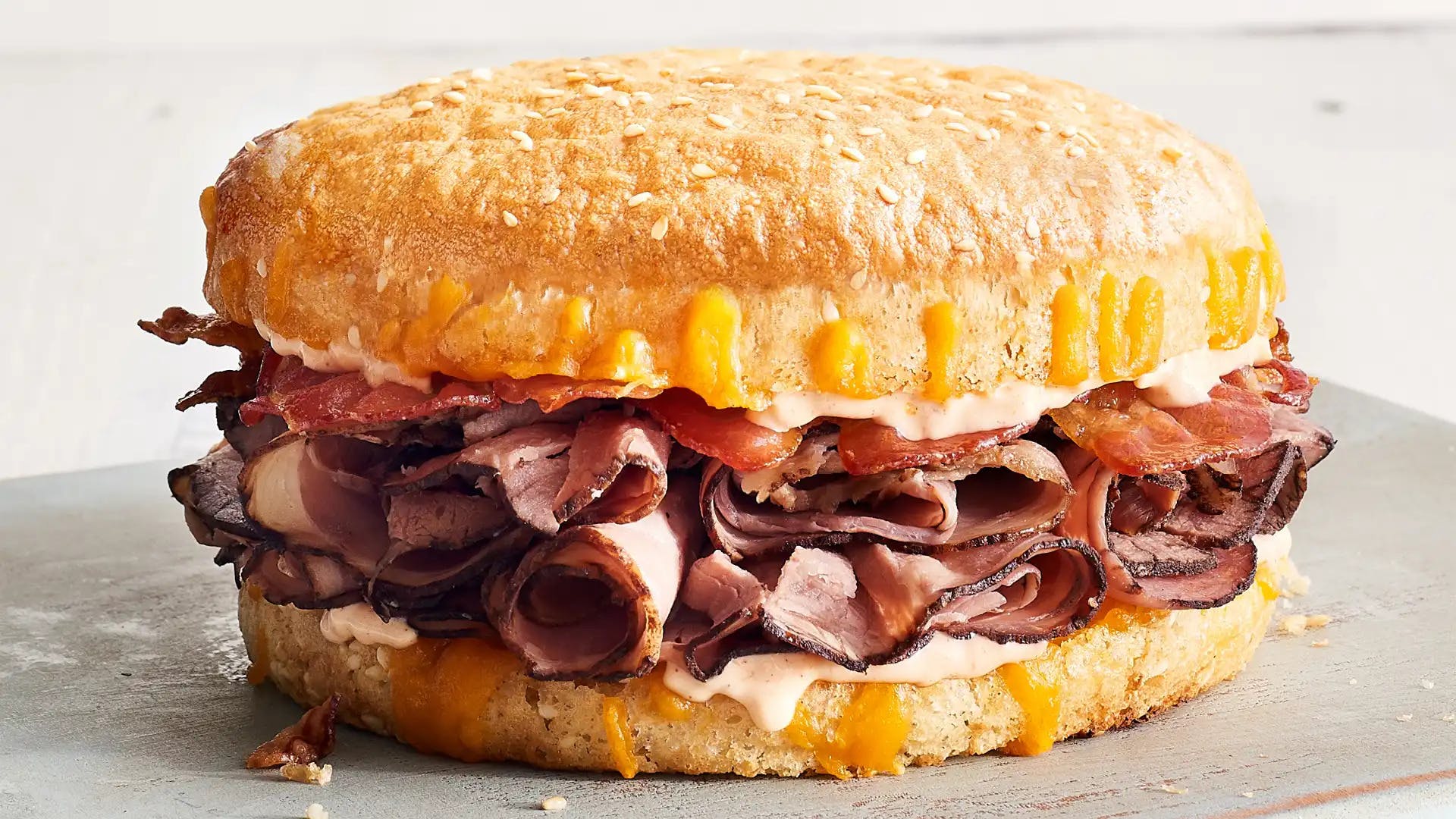 Order Bacon Smokecheesy Sandwich - Small food online from Schlotzsky store, Temple on bringmethat.com