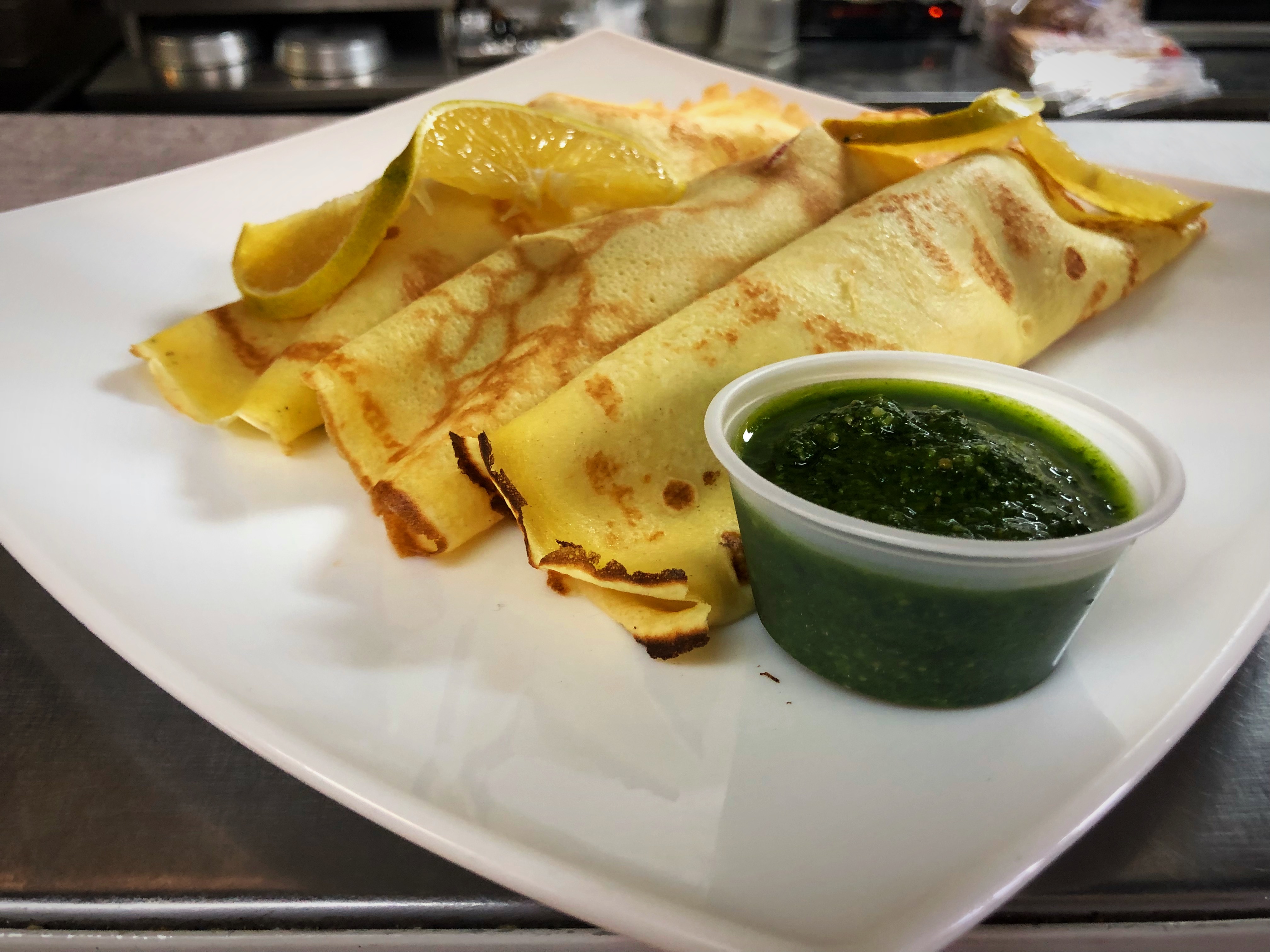 Order Grilled Chicken Crepes food online from Healthy Garden & Gourmet Pizza store, Moorestown on bringmethat.com