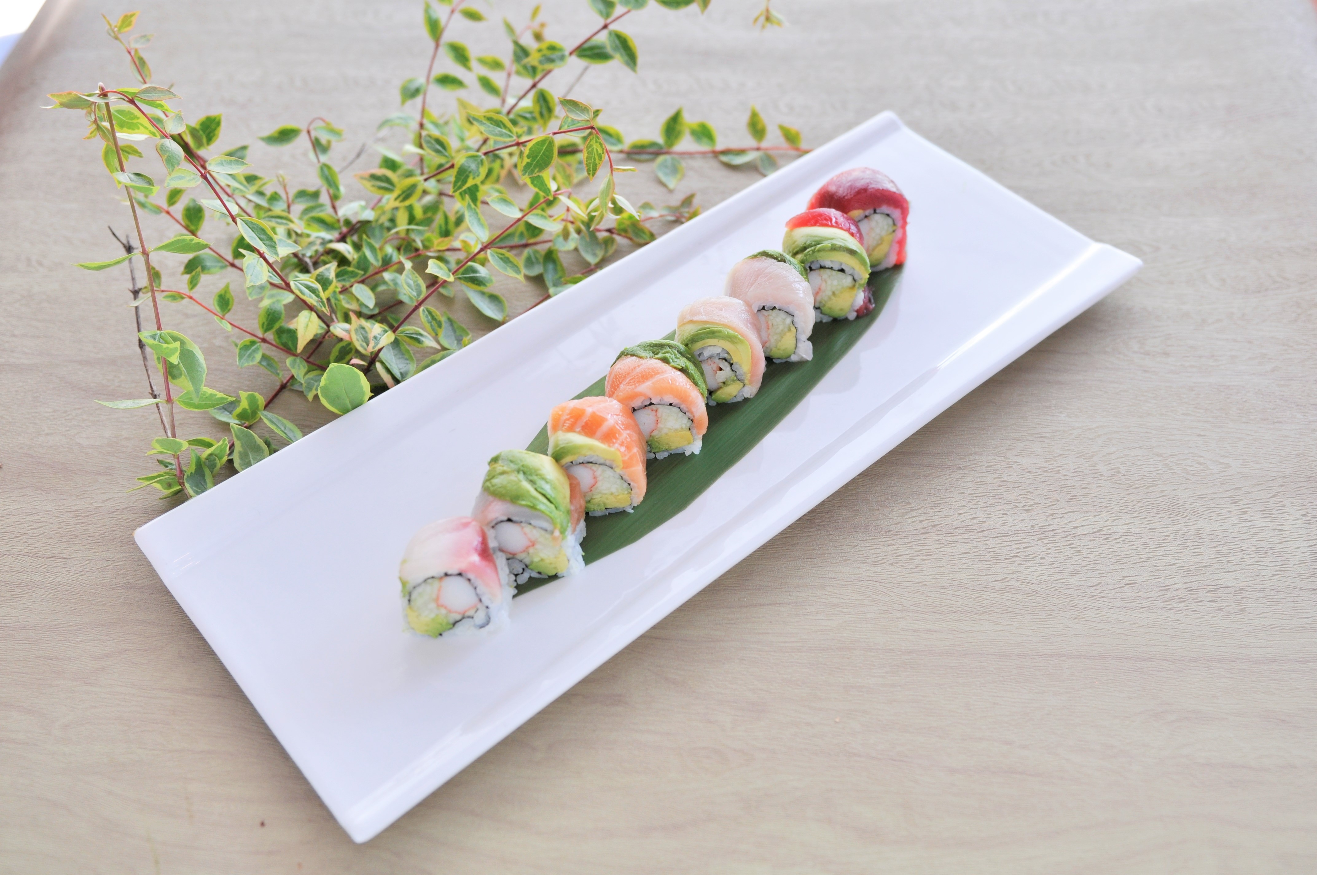 Order Rainbow Roll food online from Izumi Sushi & Hibachi Steakhouse store, Levittown on bringmethat.com