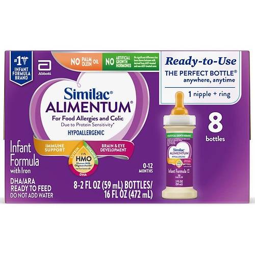 Order Similac Alimentum Hypoallergenic For Food Allergies and Colic Infant Formula - 2.0 fl oz x 8 pack food online from Walgreens store, Wauconda on bringmethat.com