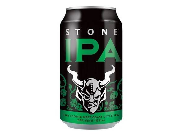 Order Stone IPA - 12x 12oz Cans food online from Booze & Brews Liquor store, Burbank on bringmethat.com