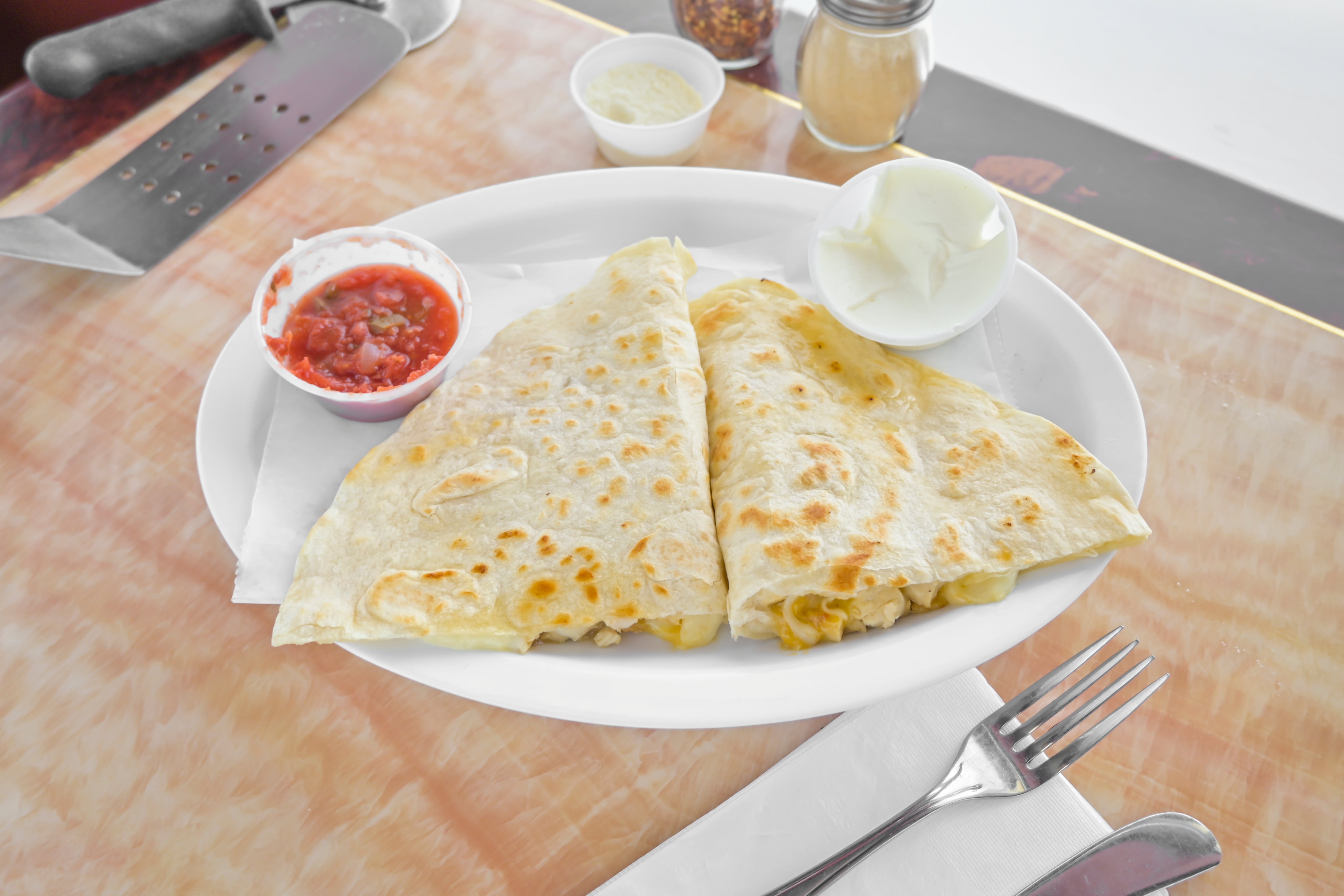 Order Chicken Quesadilla - Quesadilla food online from Tuscan Pizza store, Sicklerville on bringmethat.com