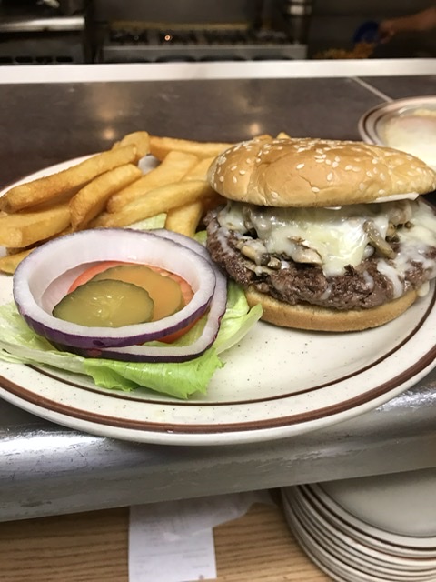 Order Mushroom and Jack Cheeseburger food online from Waffles Breakfast & Lunch store, Salinas on bringmethat.com