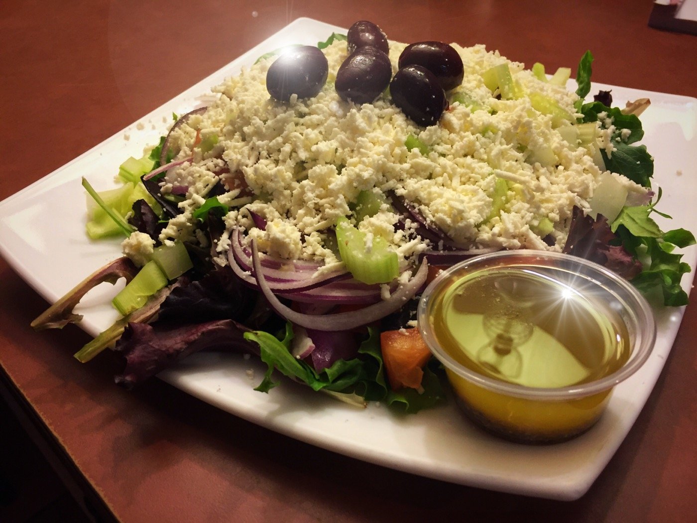 Order Greek Salad food online from Healthy Garden & Gourmet Pizza store, Collingswood on bringmethat.com