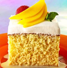 Order 8. Mango Coconut Mousse Cake food online from Shob Foods Wine & Beer store, San Mateo on bringmethat.com