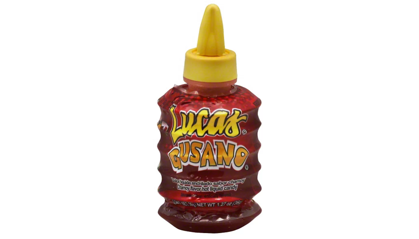 Order Lucas Gusano Chamoy Flavored Hot Liquid Candy 1.27 oz food online from Country Cousins Liquor & Jr Market store, Sylmar on bringmethat.com