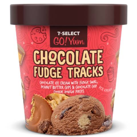 Order 7-Select GoYum Fudge Tracks Pint food online from 7-Eleven store, Corning on bringmethat.com