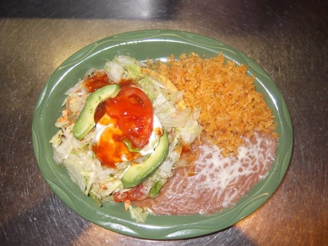 Order Avocado Tostada food online from El Paraiso Mexican Grill store, Snohomish on bringmethat.com