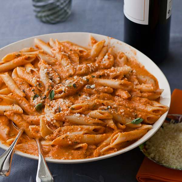 Order Rigatoni in Vodka Sauce with Salad food online from Pizza206 store, Tabernacle on bringmethat.com