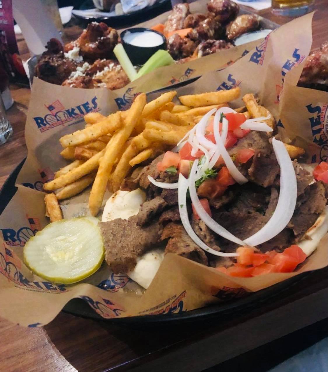Order Gyros Sandwich food online from Rookies All American Pub & Grill store, St. Charles on bringmethat.com