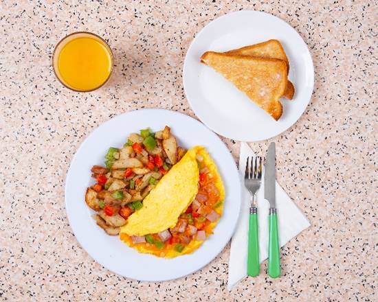 Order Western Omelette food online from Lucky's Breakfast Diner store, Quincy on bringmethat.com