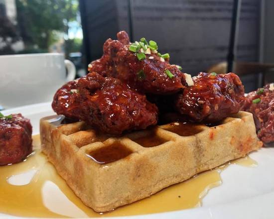 Order Spicy Chicken and Waffle food online from Wheat's End Cafe store, Chicago on bringmethat.com