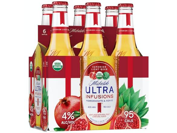 Order Michelob Ultra Infusions Pomegranate Agave - 6x 12oz Bottles food online from S H Liquor Market store, Los Angeles on bringmethat.com