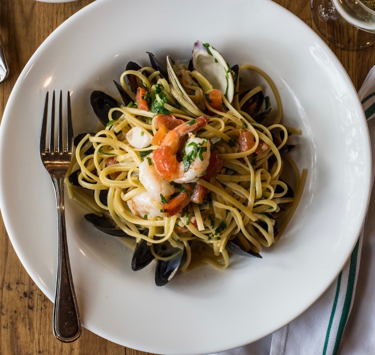 Order Linguini Pescatore food online from Cafe Zona Sur store, Brooklyn on bringmethat.com