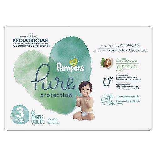 Order Pampers Pure Diapers Size 3 - 66.0 ea food online from Walgreens store, Gainesville on bringmethat.com