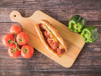 Order Meatball Parm Sandwich - 12" food online from Pats Pizzeria store, Lindenwold on bringmethat.com